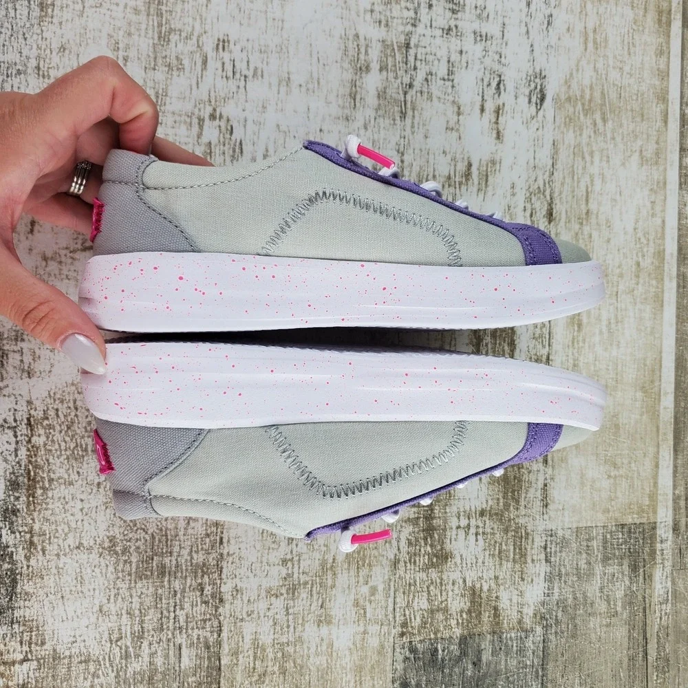 Hey Dude Wendy Color Fun Kids Loafer Shoes Sz 13 C13 Gray Canvas Round Toe